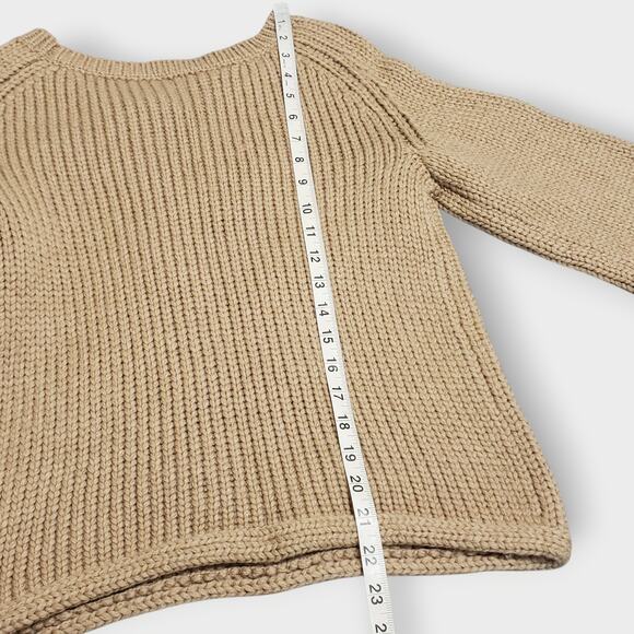 Dorothee Schumacher Braided Cable Knit Wool Flare Pullover Sweater Tan Sz 4 - Picture 12 of 12